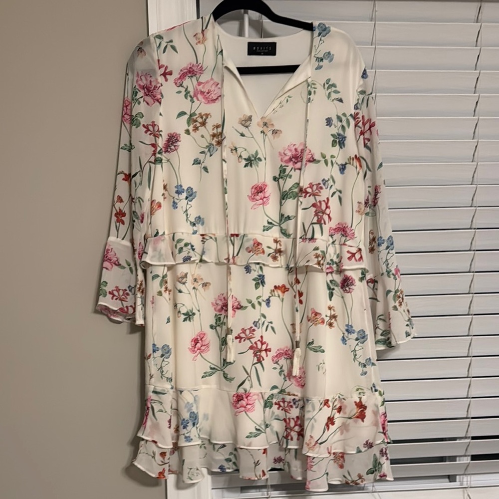 Floral Long Sleeve Dress by Eliza J - White